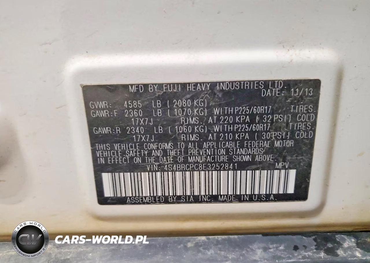 2014 Subaru Outback 2.5I Limited VIN:4S4BRCPC8E3252841 - 13