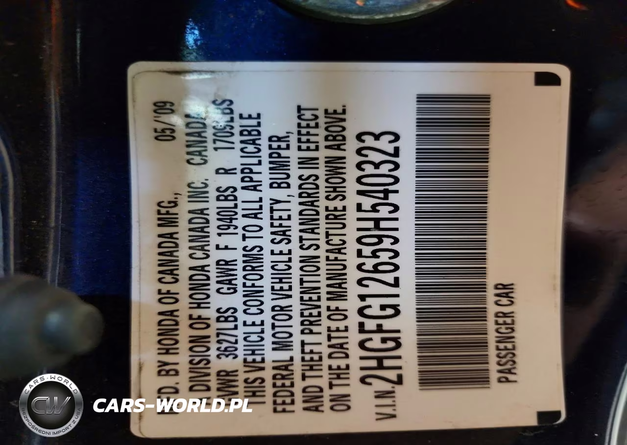 2009 Honda Civic Lx VIN:2HGFG12659H540323 - 12