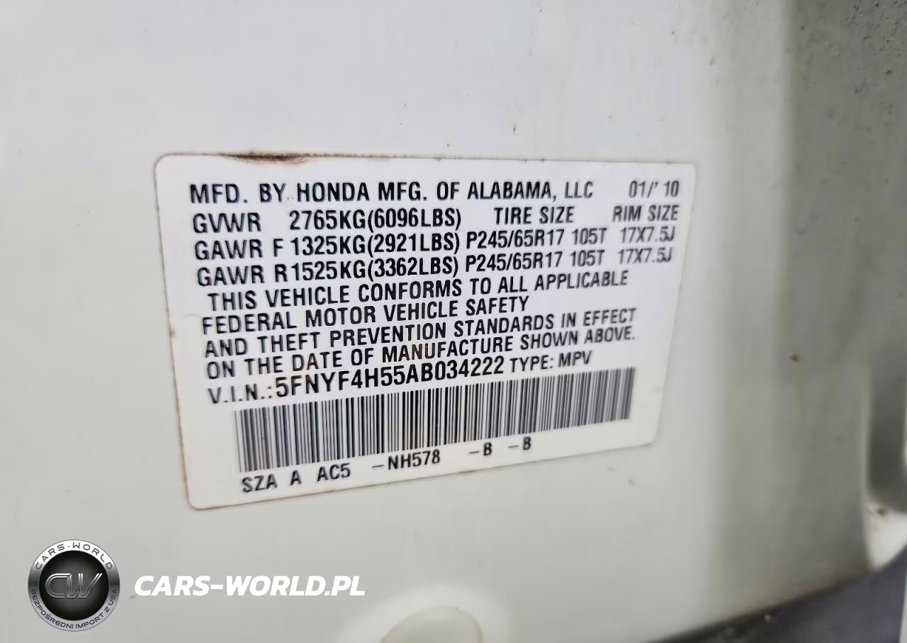 2010 Honda Pilot Exl VIN:5FNYF4H55AB034222 - 13