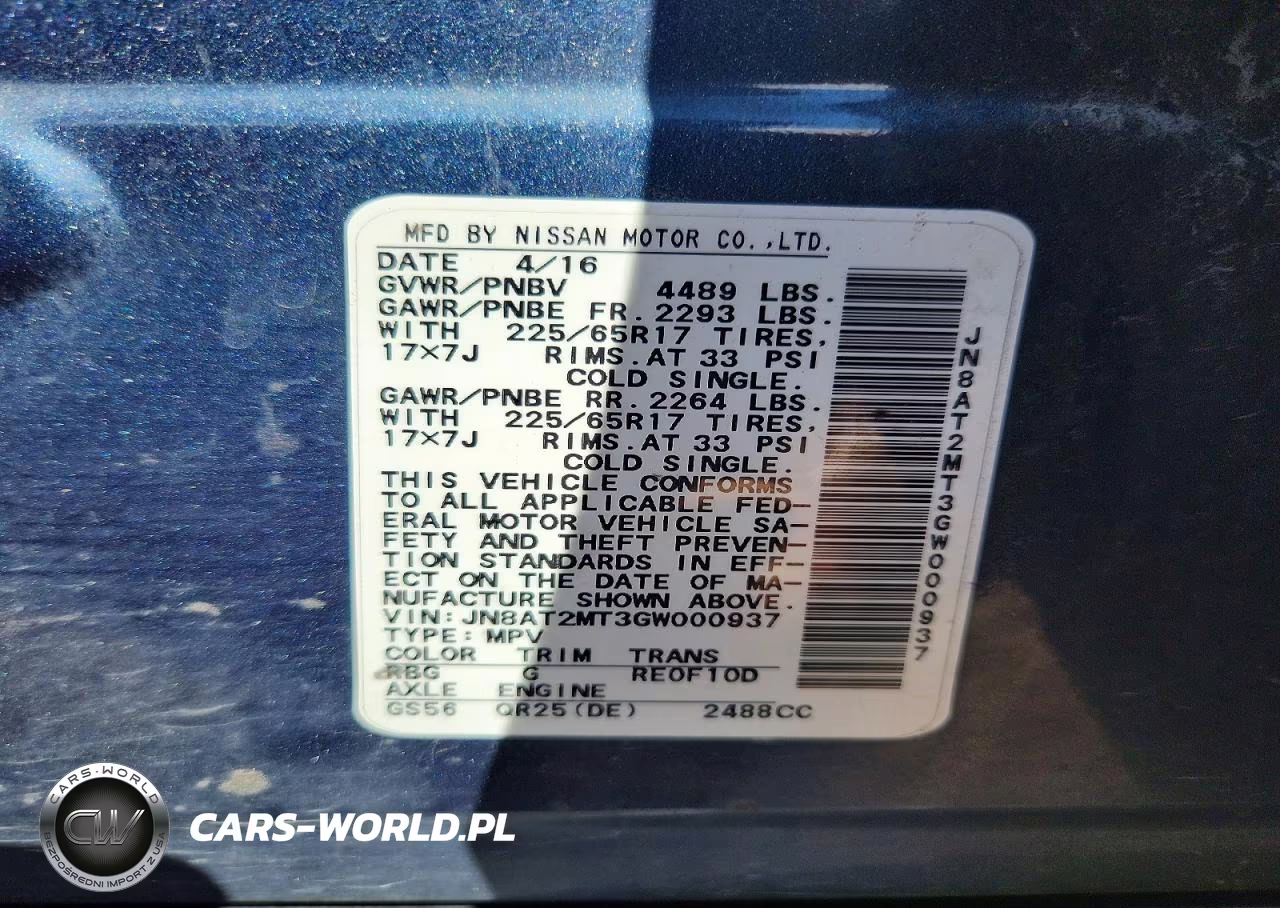2016 Nissan Rogue S VIN:JN8AT2MT3GW000937 - 13