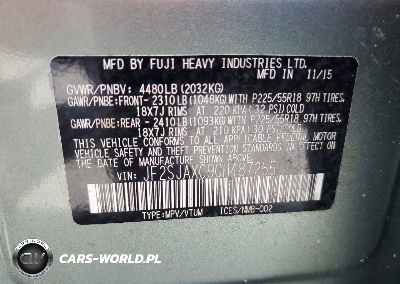 2016 Subaru Forester 2.5I Touring VIN:JF2SJAXC9GH487255 - 14
