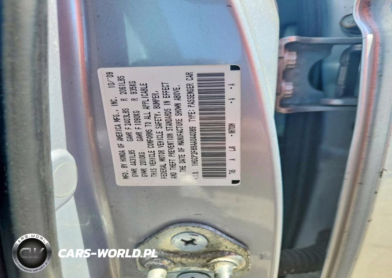 2010 Honda Accord Exl VIN:1HGCP2F89AA044089 - 12