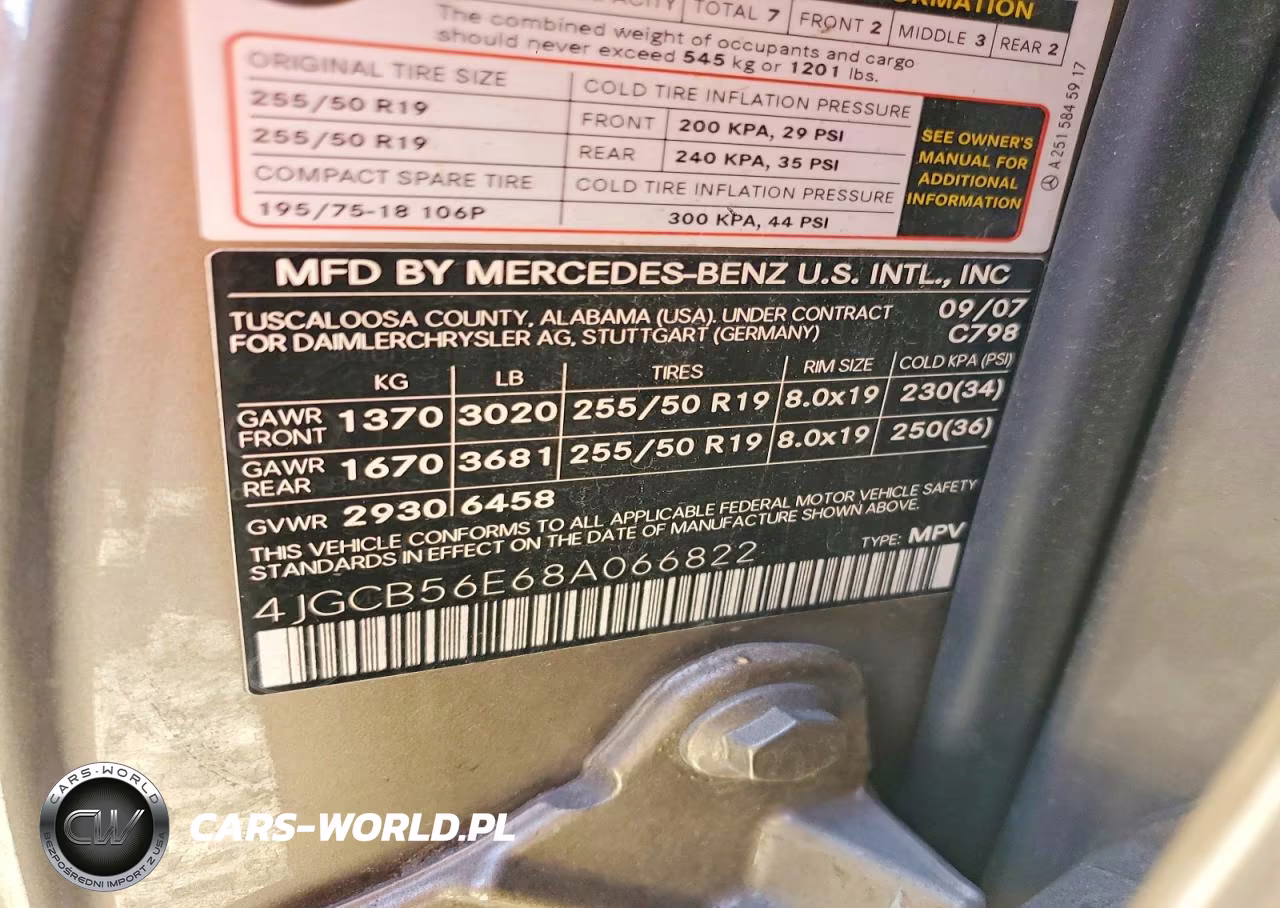 2008 Mercedes-Benz R 350 VIN:4JGCB56E68A066822 - 13