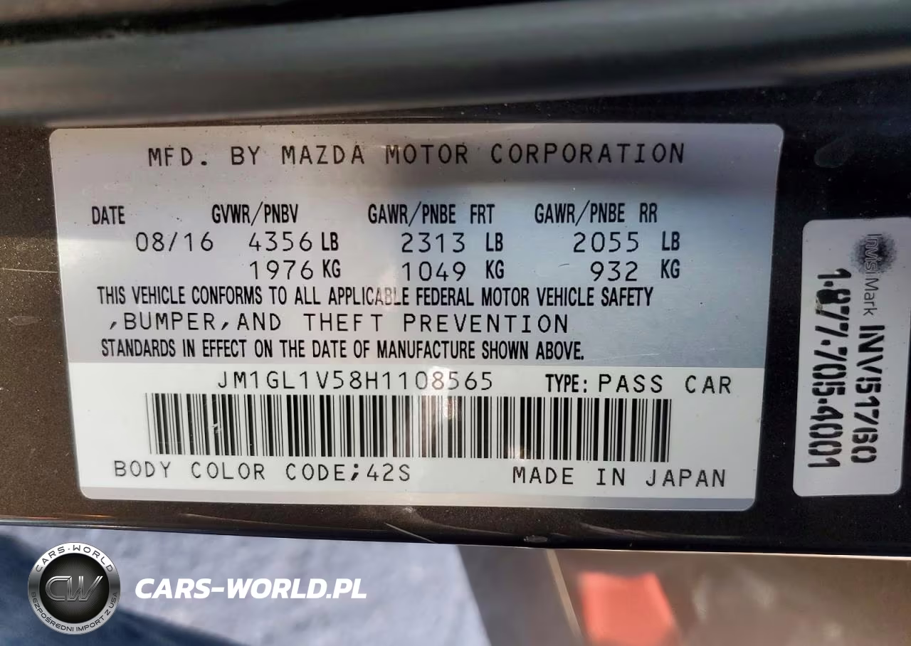 2017 Mazda 6 Touring VIN:JM1GL1V58H1108565 - 12