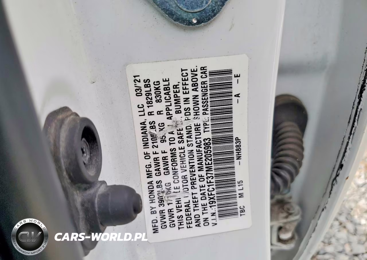 2021 Honda Civic Ex VIN:19XFC1F37ME205983 - 13