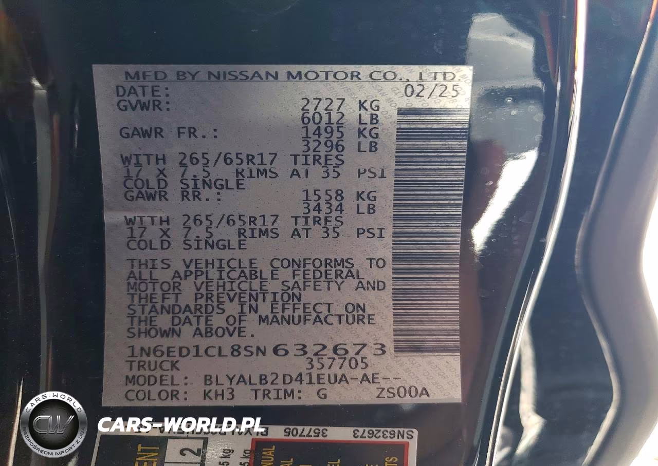2025 Nissan Frontier Sv VIN:1N6ED1CL8SN632673 - 12