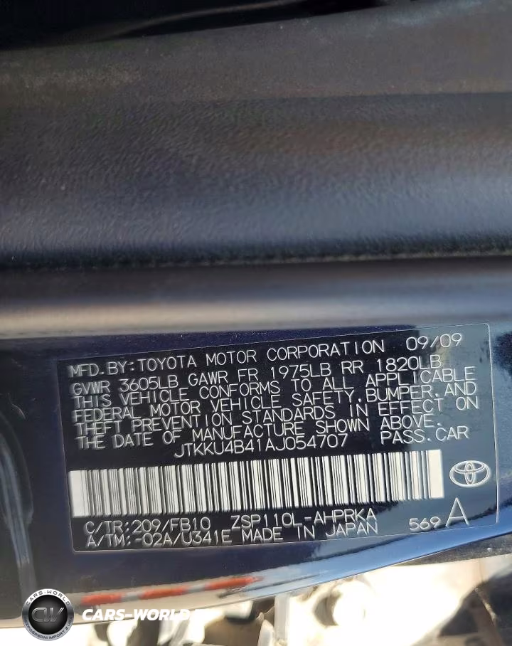 2010 Scion Xd Base VIN:JTKKU4B41AJ054707 - 12