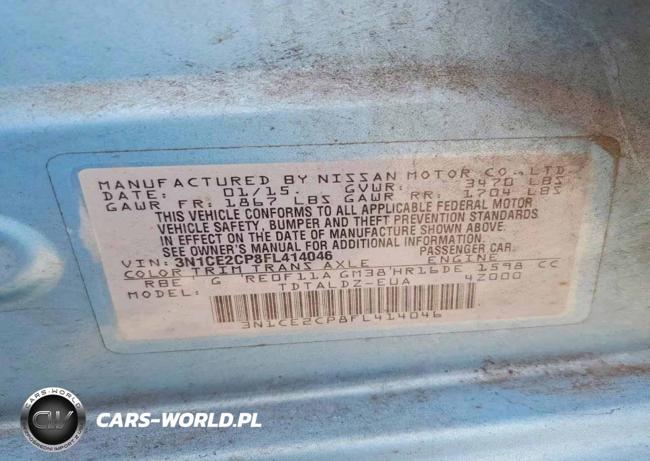 2015 Nissan Versa Note Sv VIN:3N1CE2CP8FL414046 - 12