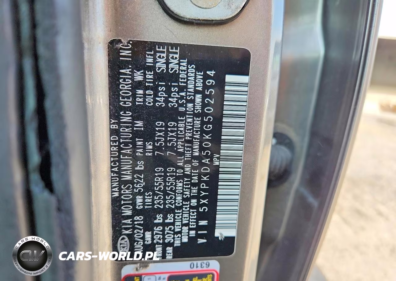 2019 Kia Sorento Sx V6 VIN:5XYPKDA50KG502594 - 13
