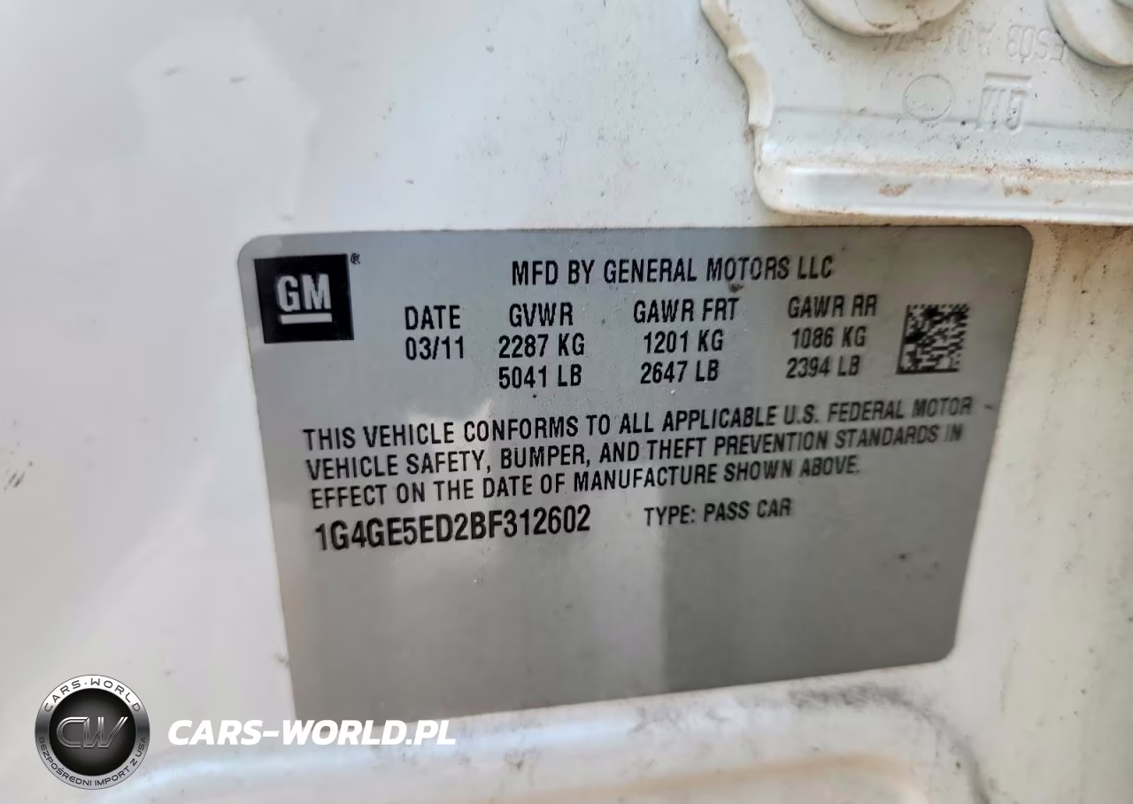 2011 Buick Lacrosse Cxs VIN:1G4GE5ED2BF312602 - 12
