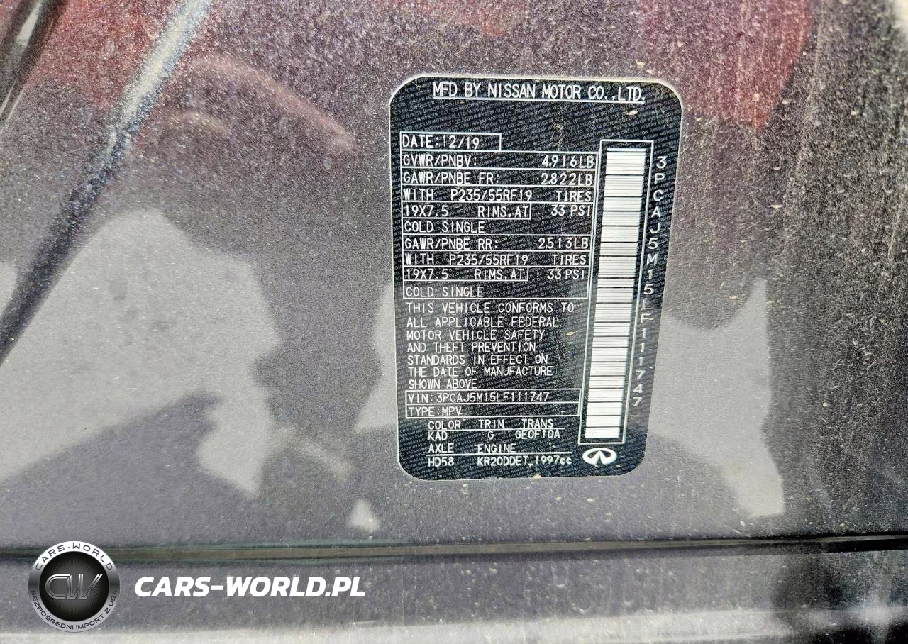 2020 Infiniti Qx50 Essential VIN:3PCAJ5M15LF111747 - 13