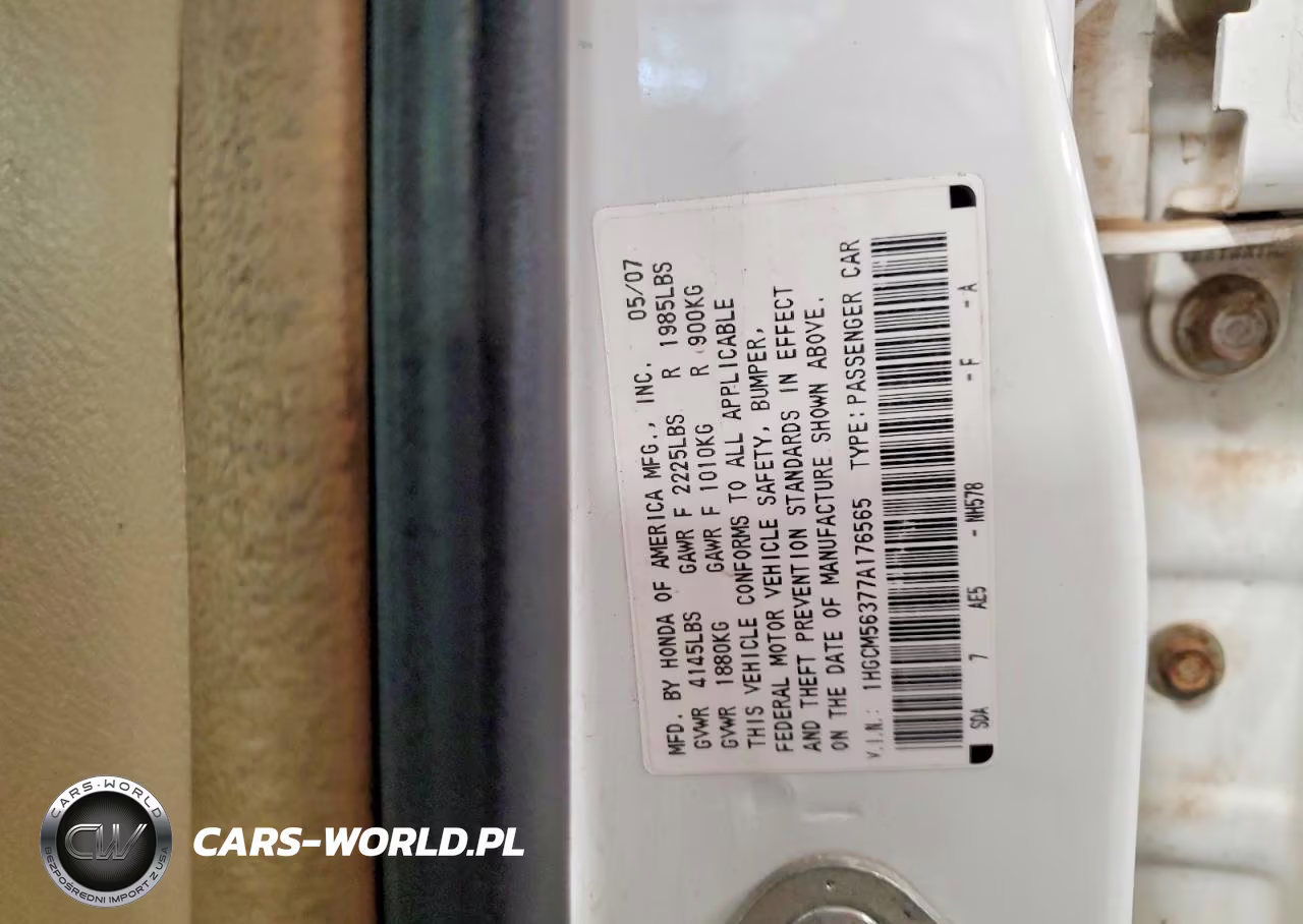 2007 Honda Accord Se VIN:1HGCM56377A176565 - 12
