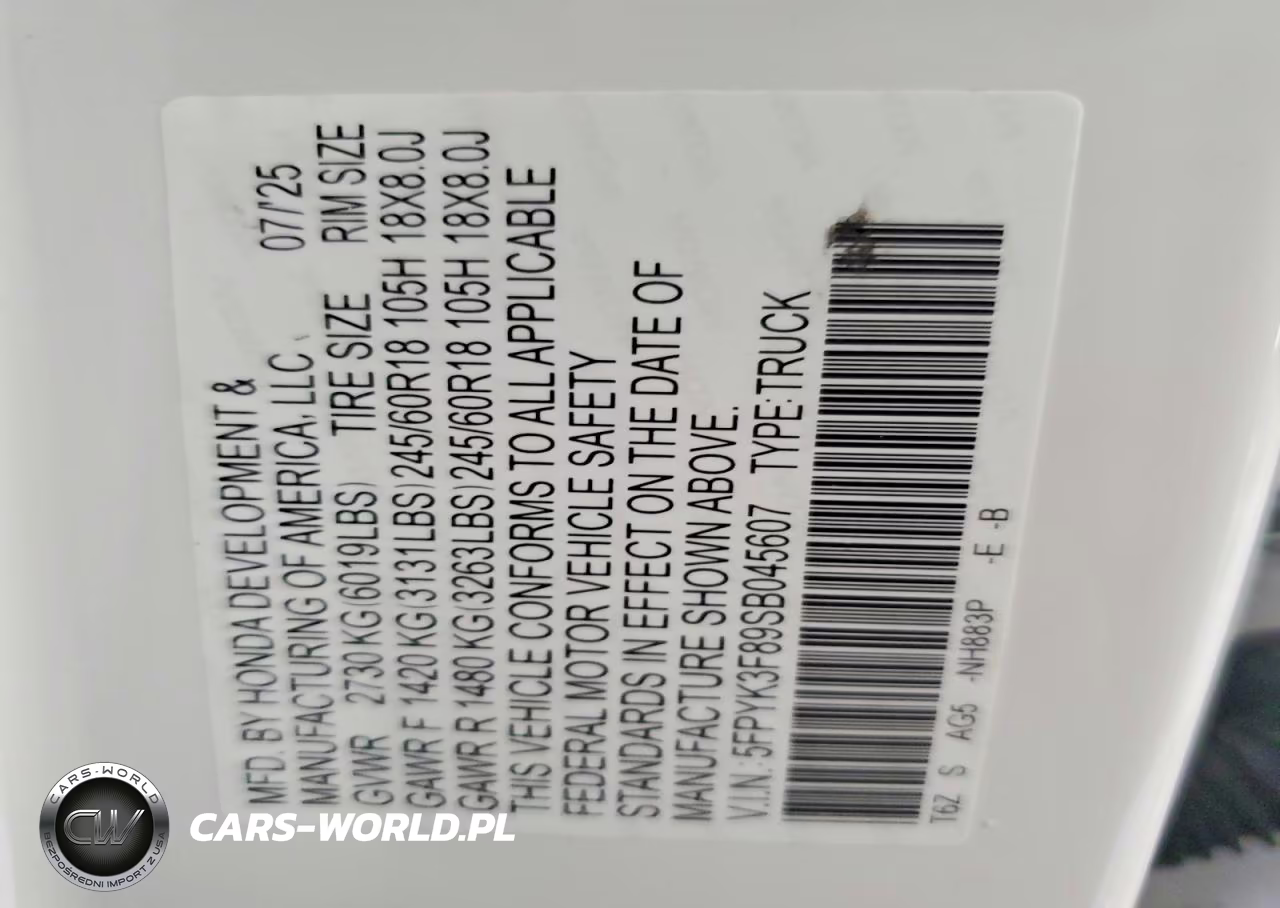 2025 Honda Ridgeline Black Edition VIN:5FPYK3F89SB045607 - 12