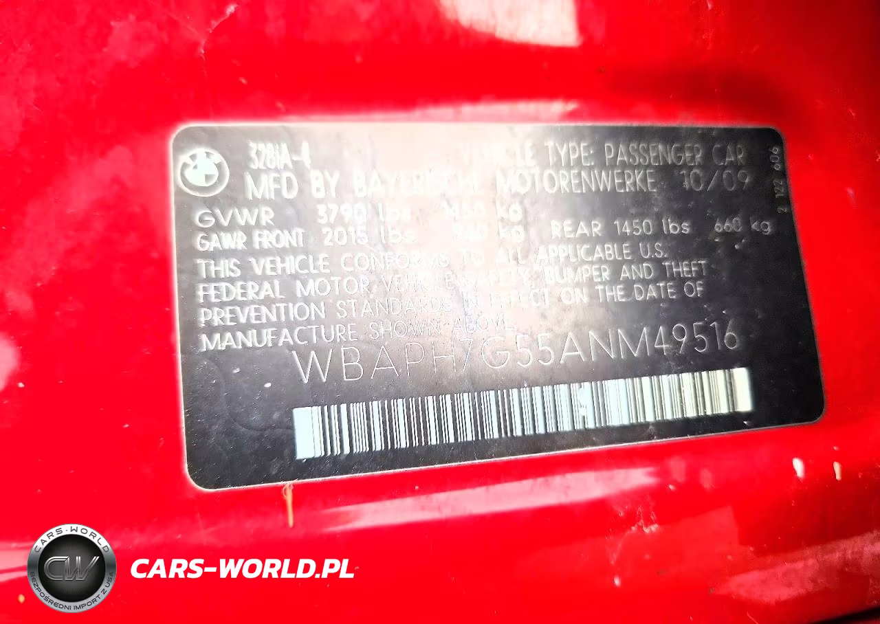 2010 BMW 328 I VIN:WBAPH7G55ANM49516 - 12