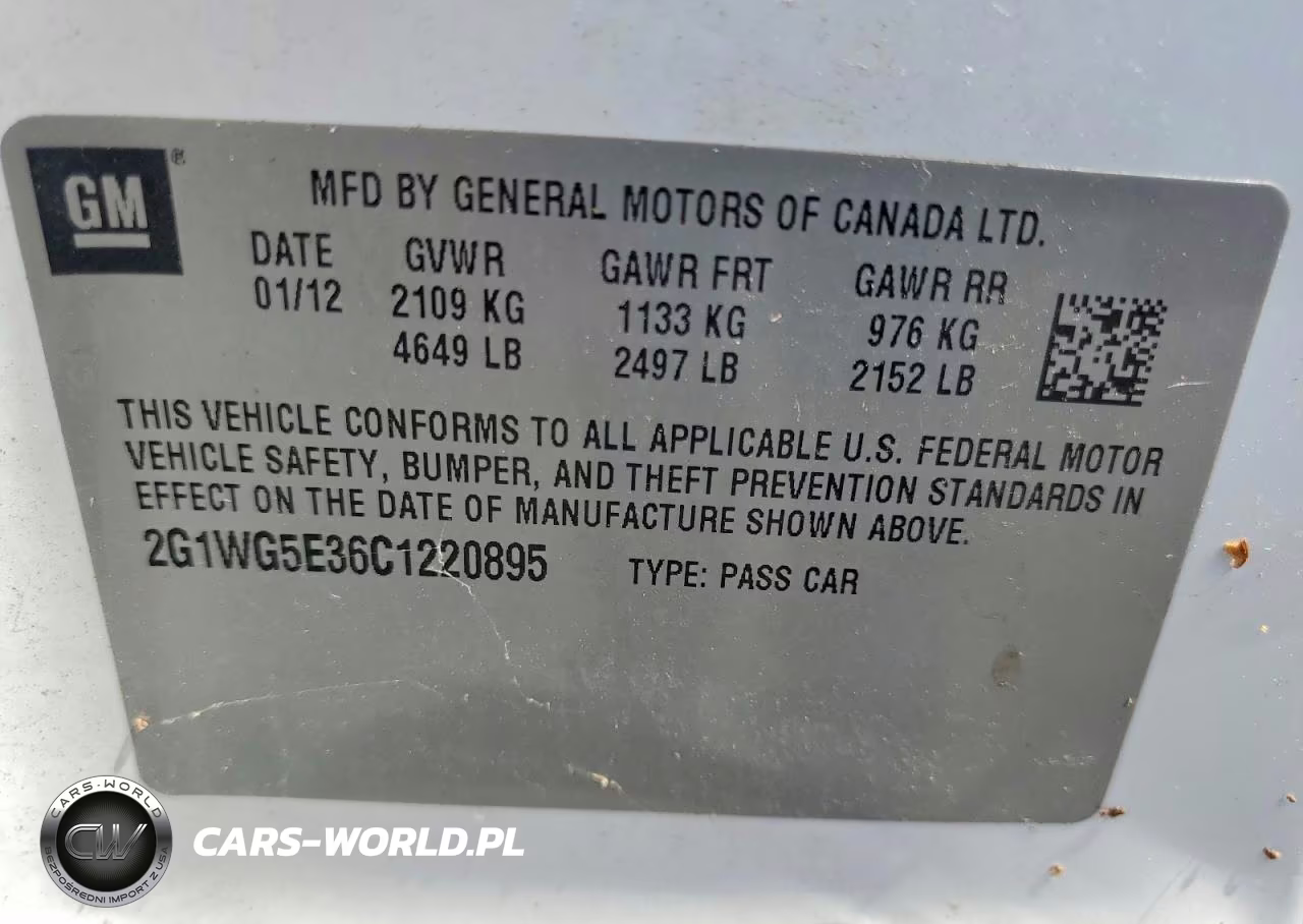 2012 Chevrolet Impala Lt VIN:2G1WG5E36C1220895 - 12