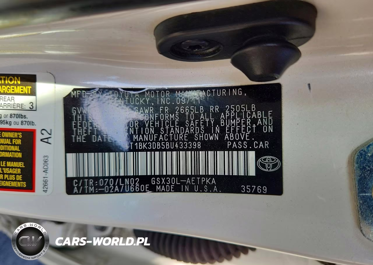 2011 Toyota Avalon Limited VIN:4T1BK3DB5BU433398 - 12