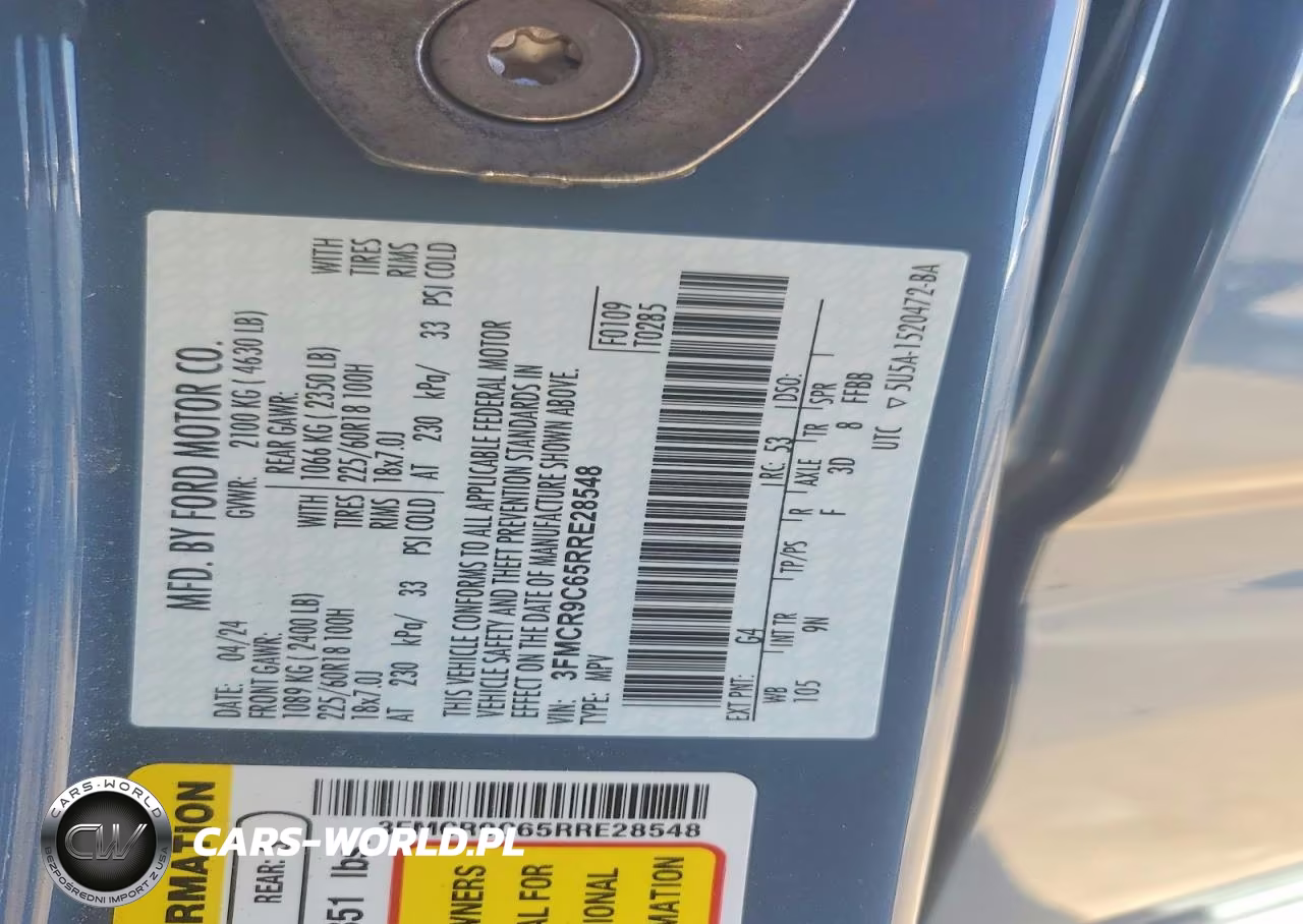 2024 Ford Bronco Sport Outer Banks VIN:3FMCR9C65RRE28548 - 13
