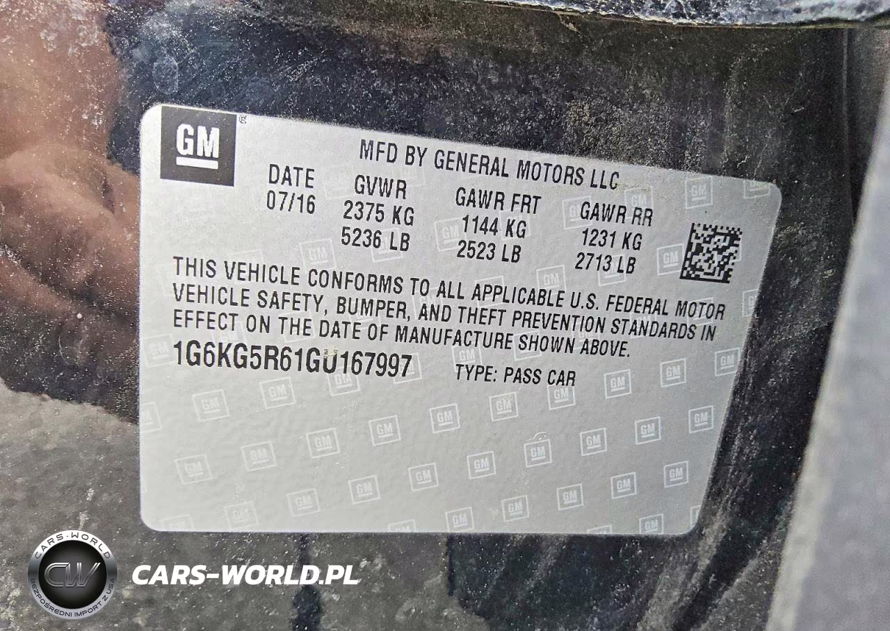 2016 Cadillac Ct6 Premium VIN:1G6KG5R61GU167997 - 12