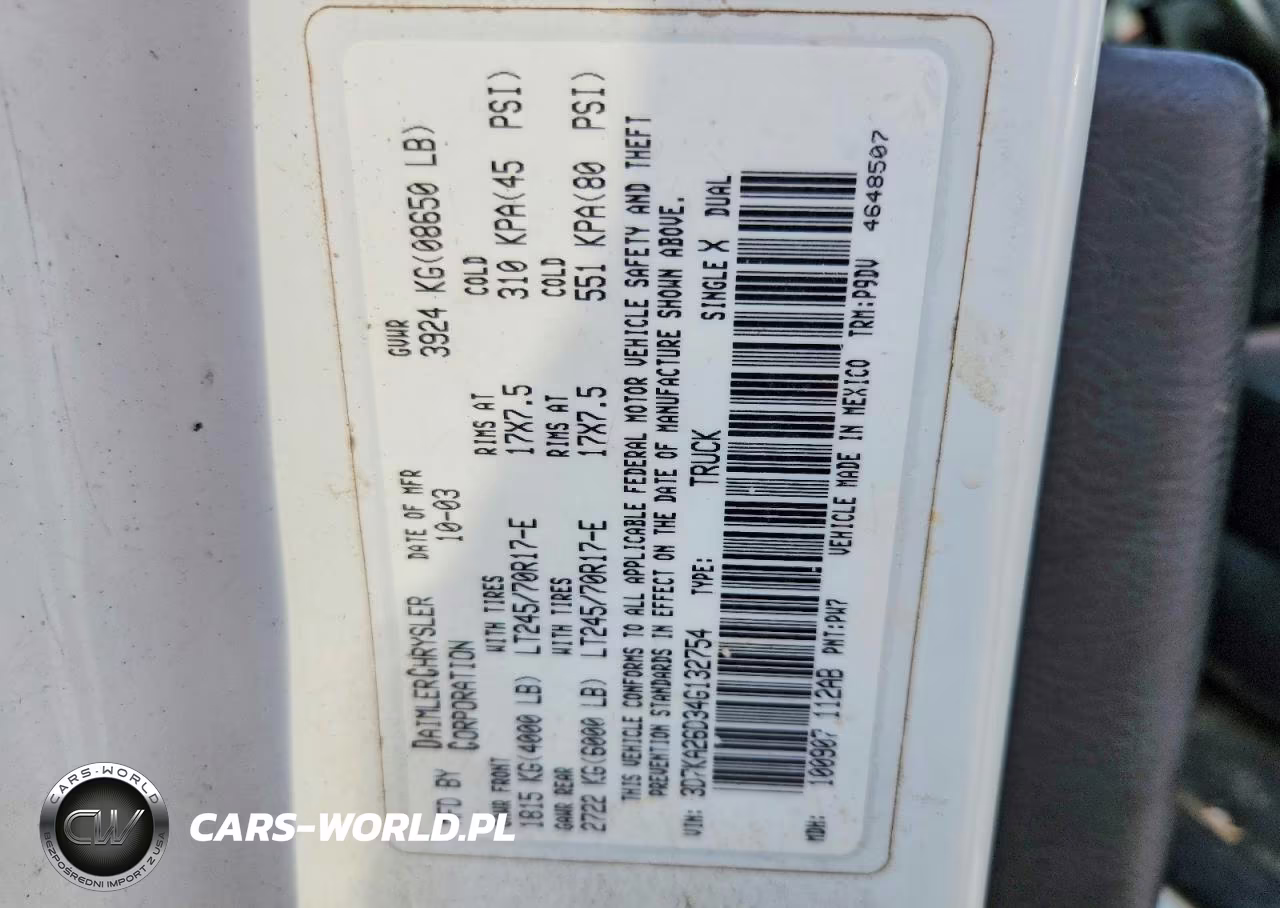 2004 Dodge Ram 2500 St VIN:3D7KA26D34G132754 - 12