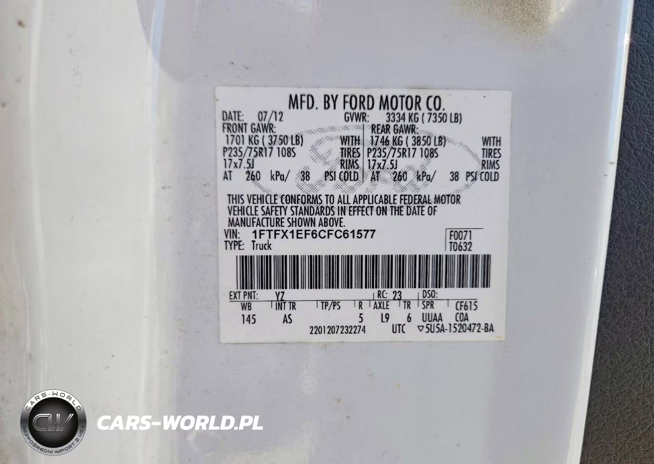 2012 Ford F150 Super Cab VIN:1FTFX1EF6CFC61577 - 12
