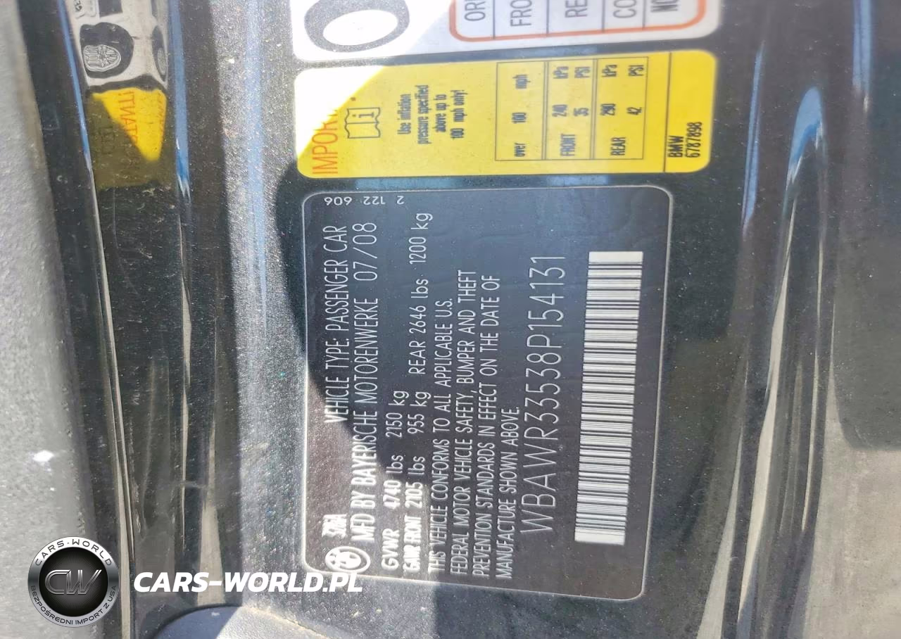 2008 BMW 328 I Sulev VIN:WBAWR33538P154131 - 12