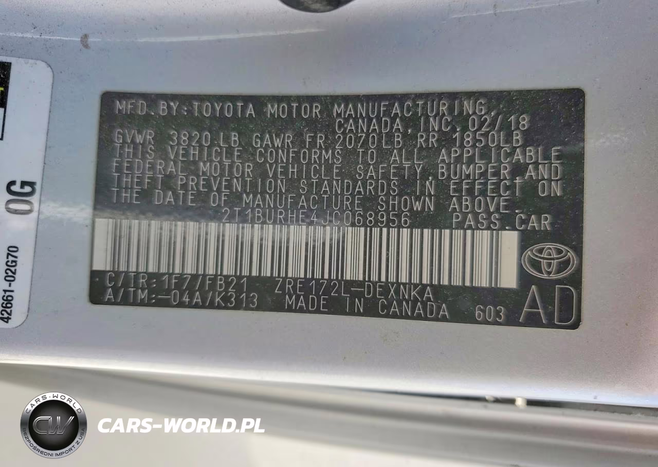 2018 Toyota Corolla Le VIN:2T1BURHE4JC068956 - 13