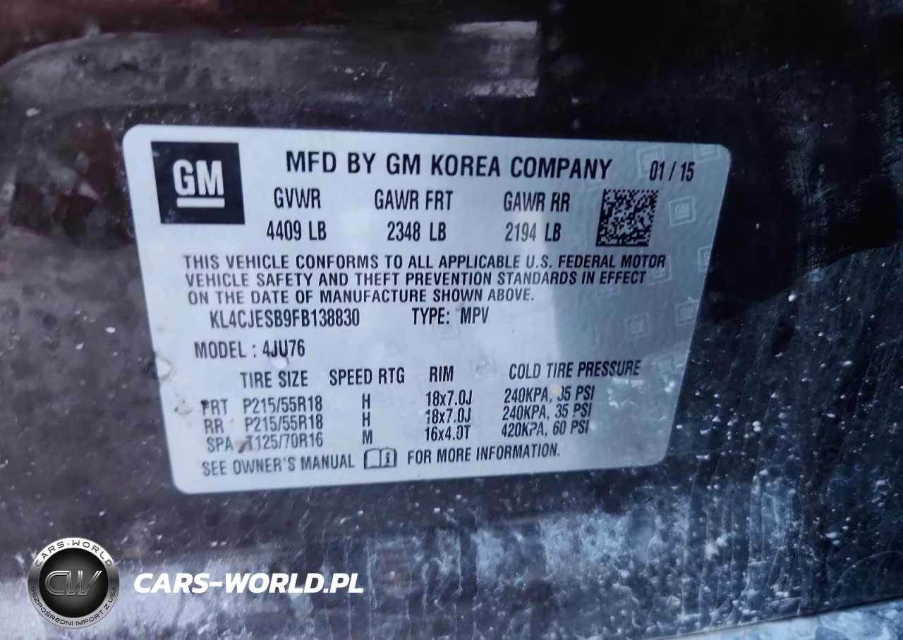 2015 Buick Encore VIN:KL4CJESB9FB138830 - 13