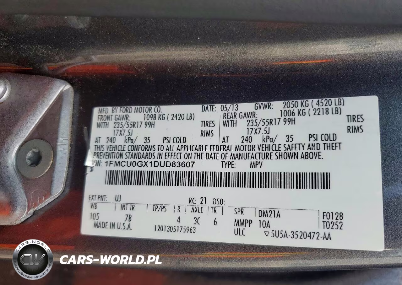 2013 Ford Escape Se VIN:1FMCU0GX1DUD83607 - 13