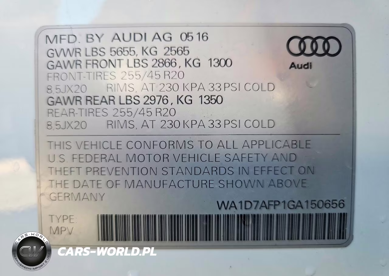 2016 Audi Q5 Premium Plus S-Line VIN:WA1D7AFP1GA150656 - 14