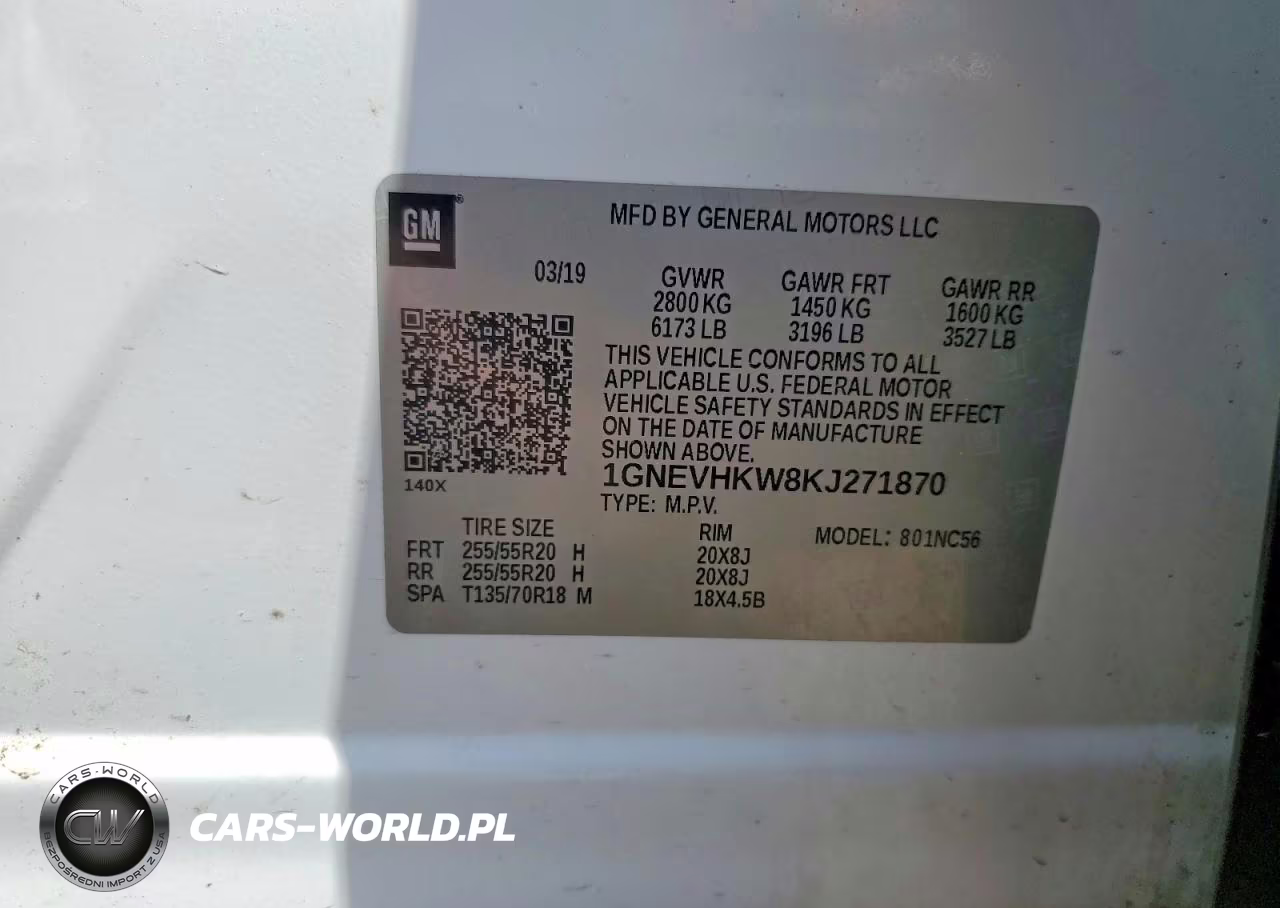 2019 Chevrolet Traverse Lt VIN:1GNEVHKW8KJ271870 - 13