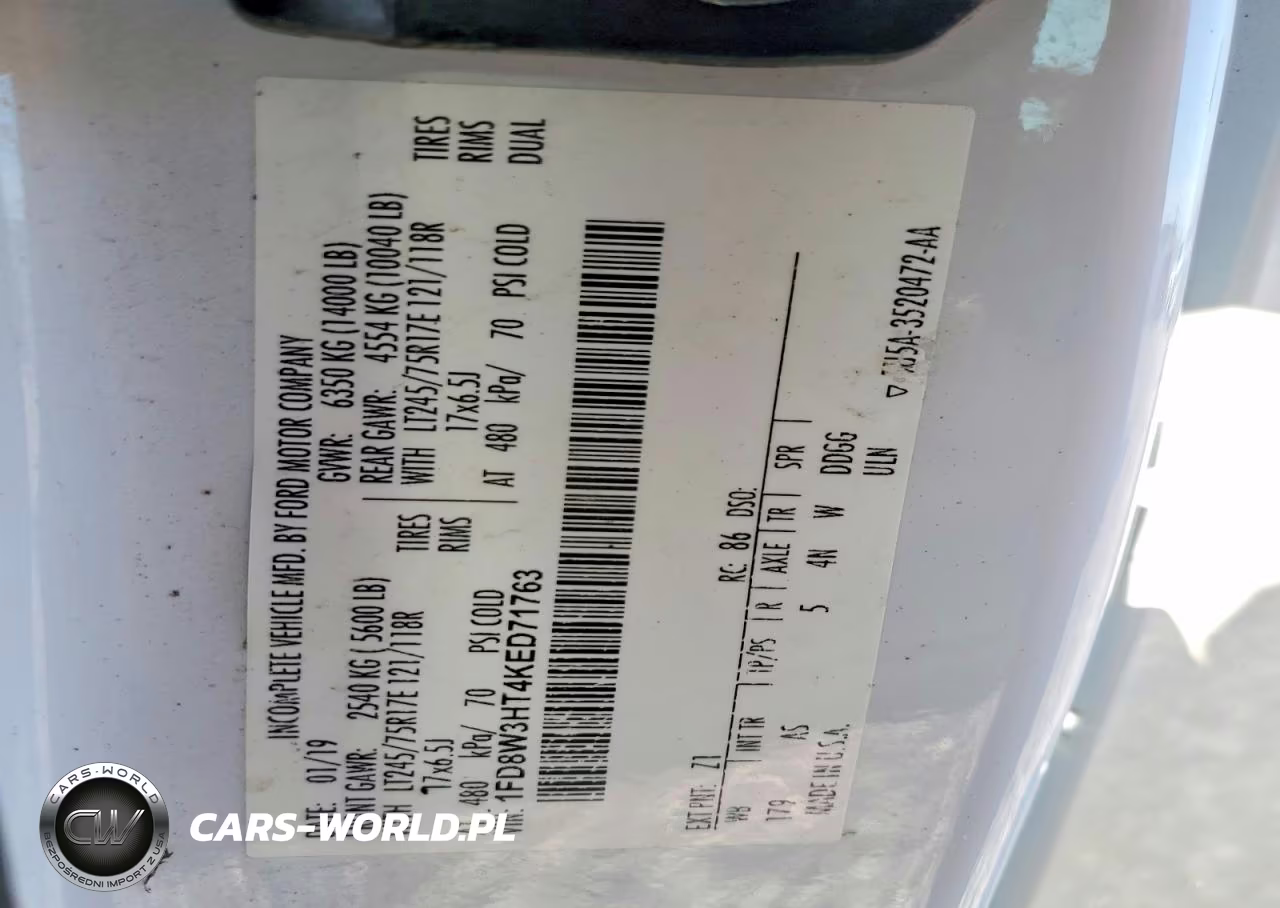 2019 Ford F350 Super Duty VIN:1FD8W3HT4KED71763 - 12