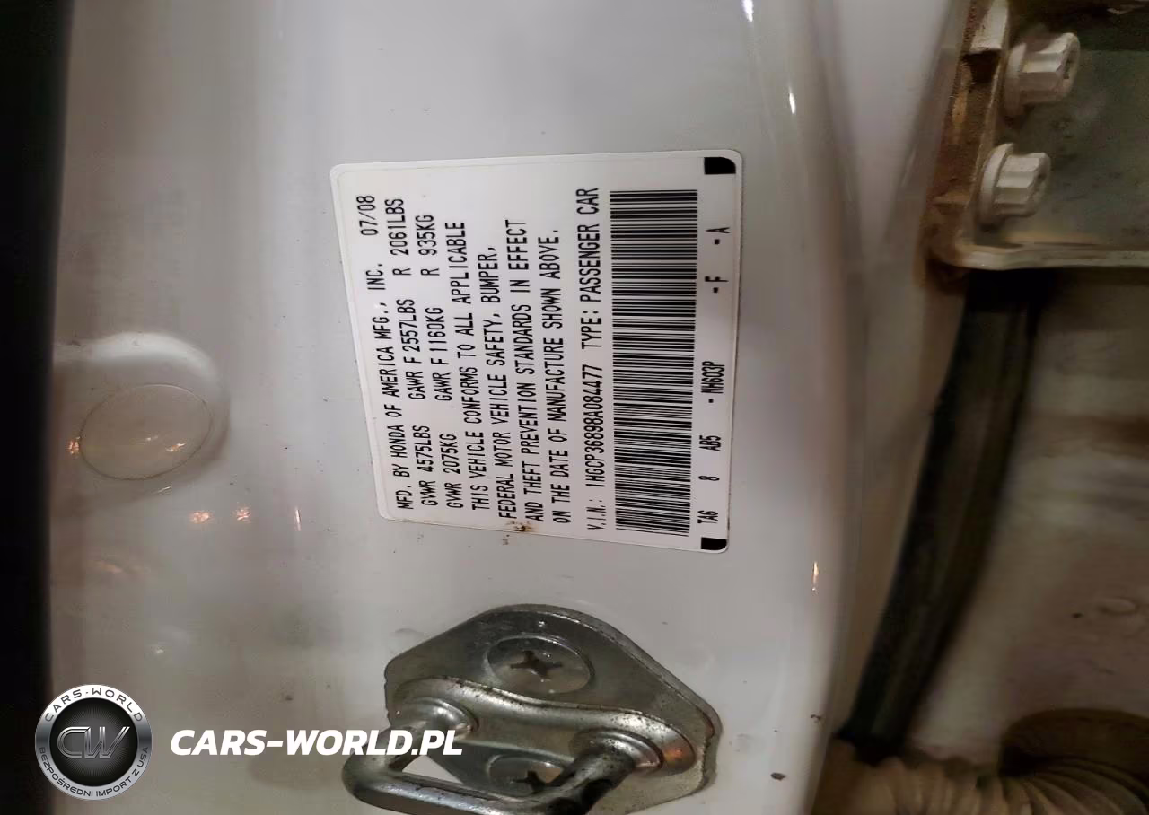 2008 Honda Accord Exl VIN:1HGCP36898A084477 - 12