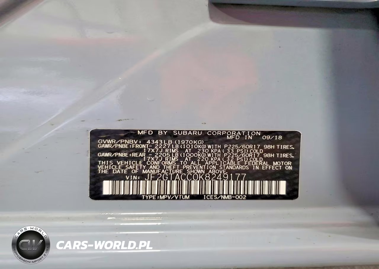 2019 Subaru Crosstrek Premium VIN:JF2GTACC0K8249177 - 13