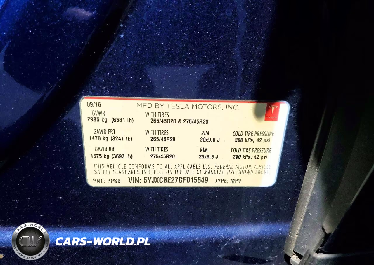2016 Tesla Model X VIN:5YJXCBE27GF015649 - 12