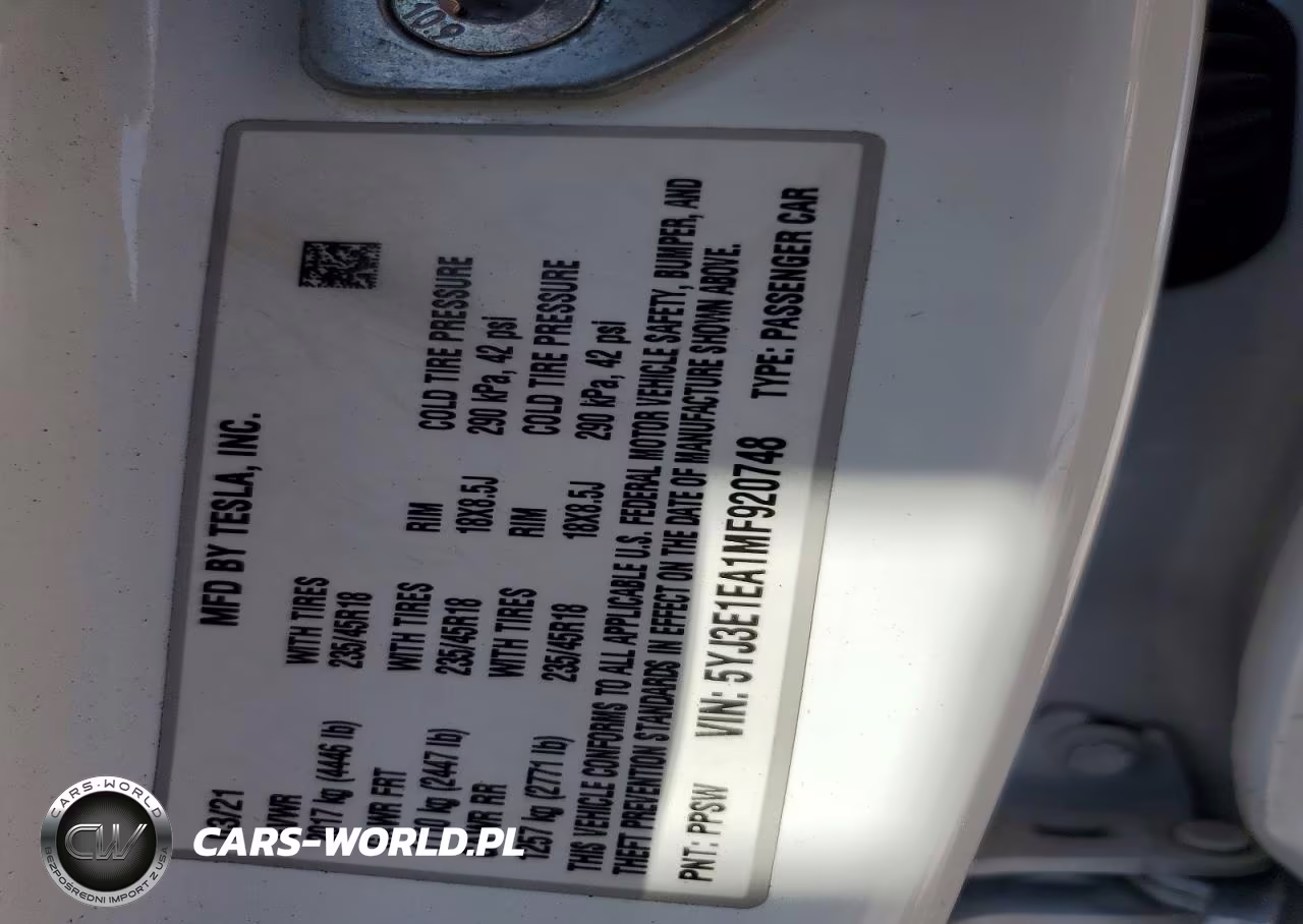2021 Tesla Model 3 VIN:5YJ3E1EA1MF920748 - 12