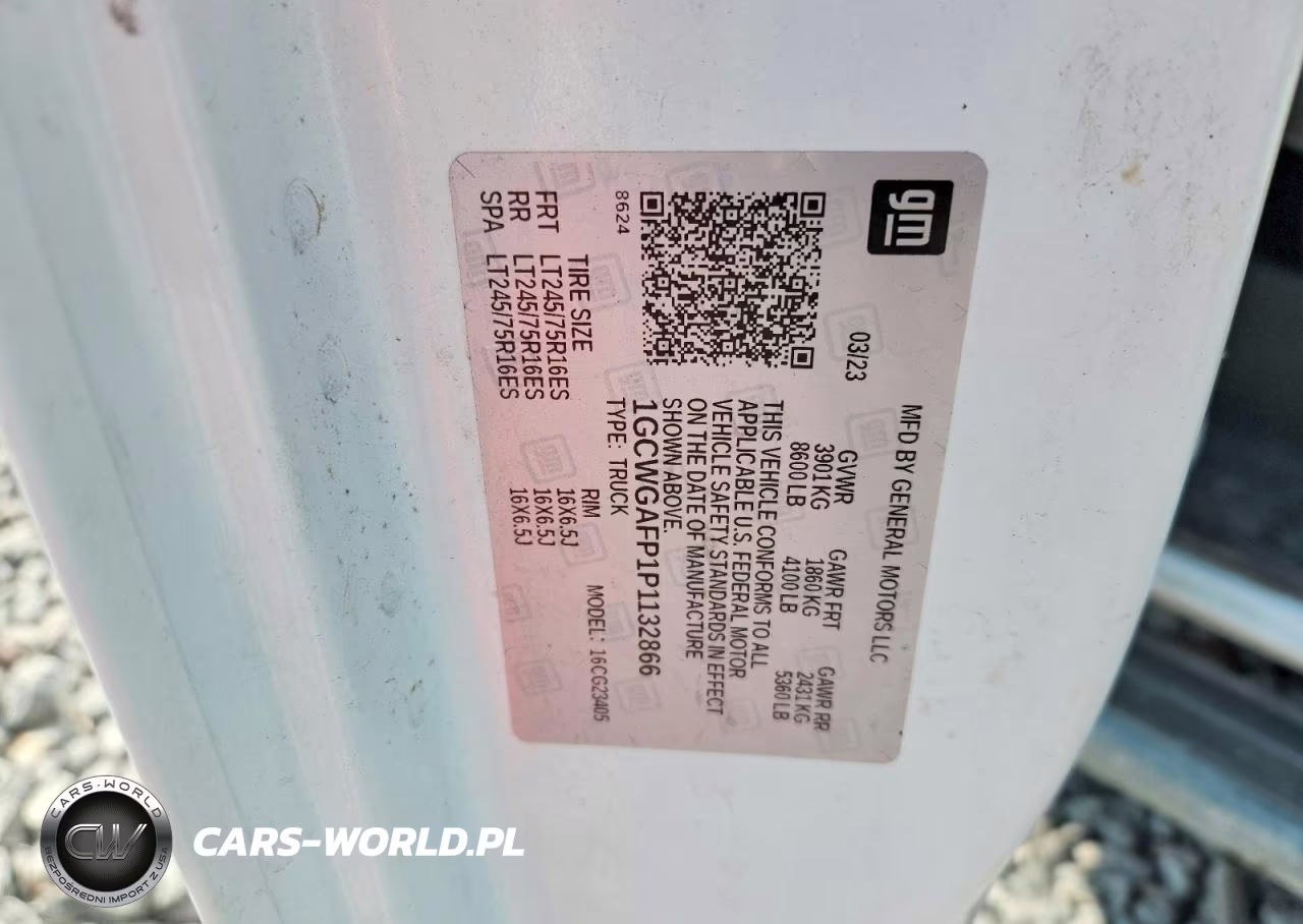 2023 Chevrolet Express G2500 VIN:1GCWGAFP1P1132866 - 13