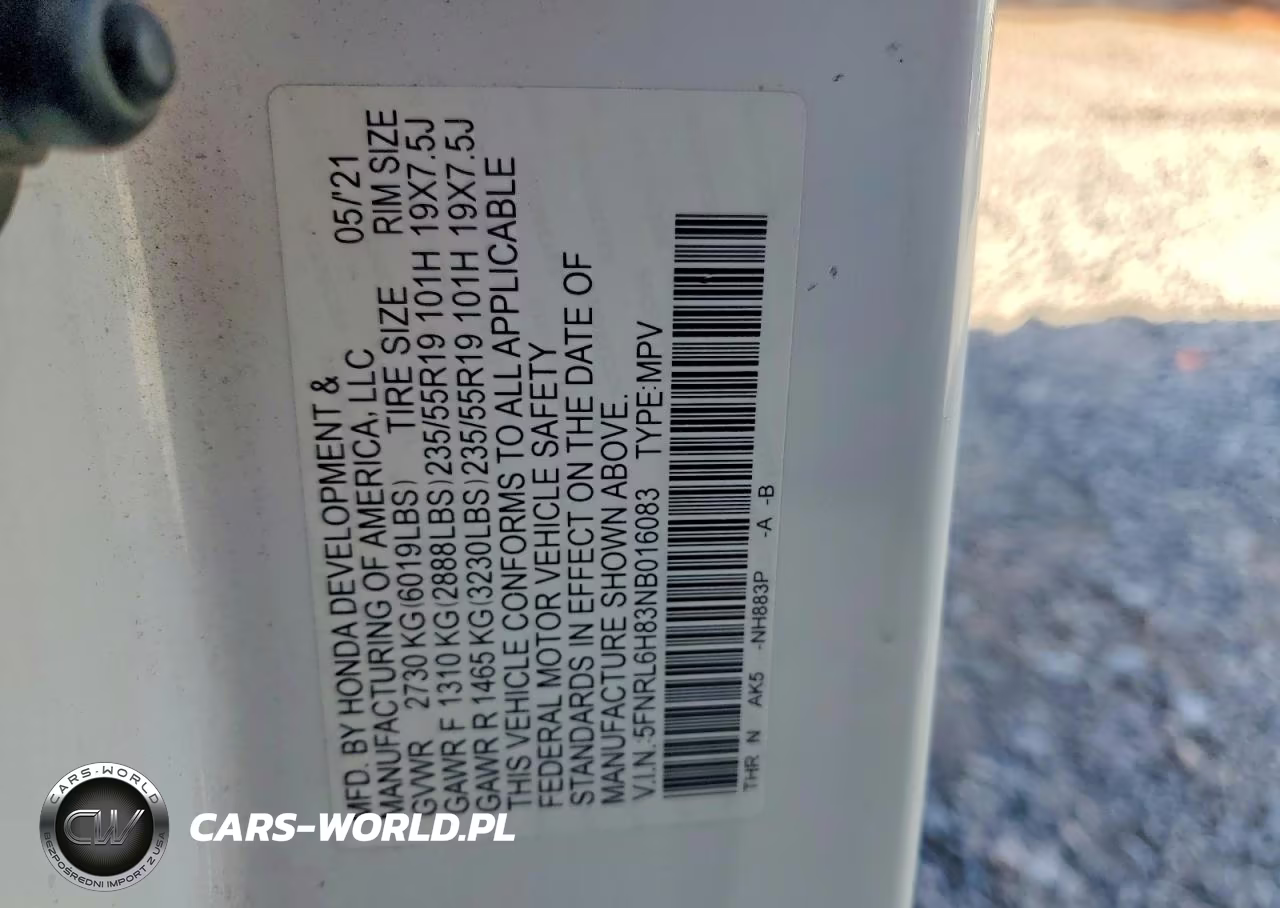 2022 Honda Odyssey Touring VIN:5FNRL6H83NB016083 - 13