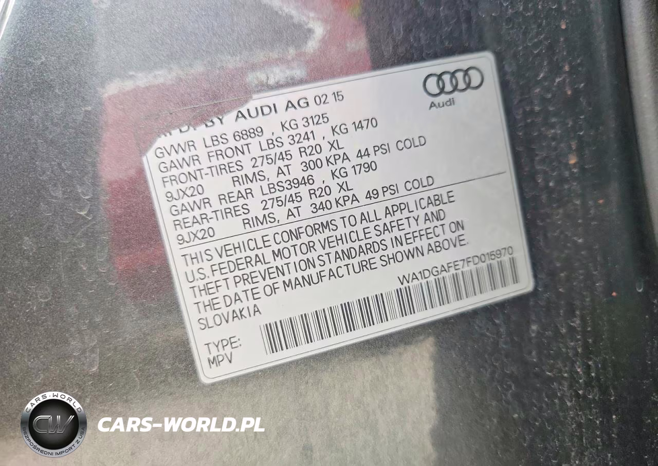 2015 Audi Q7 Prestige VIN:WA1DGAFE7FD015970 - 13