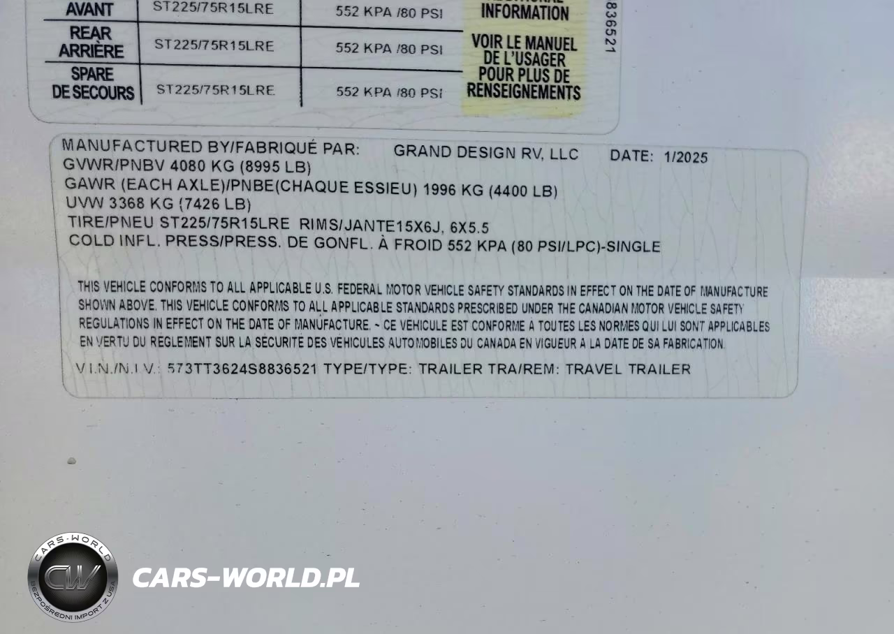 2025 Grand Design Transcend Camper VIN:573TT3624S8836521 - 10