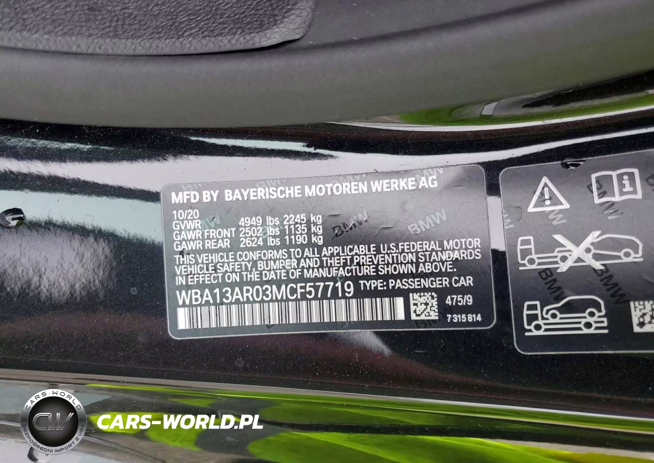 2021 BMW M440Xi VIN:WBA13AR03MCF57719 - 13