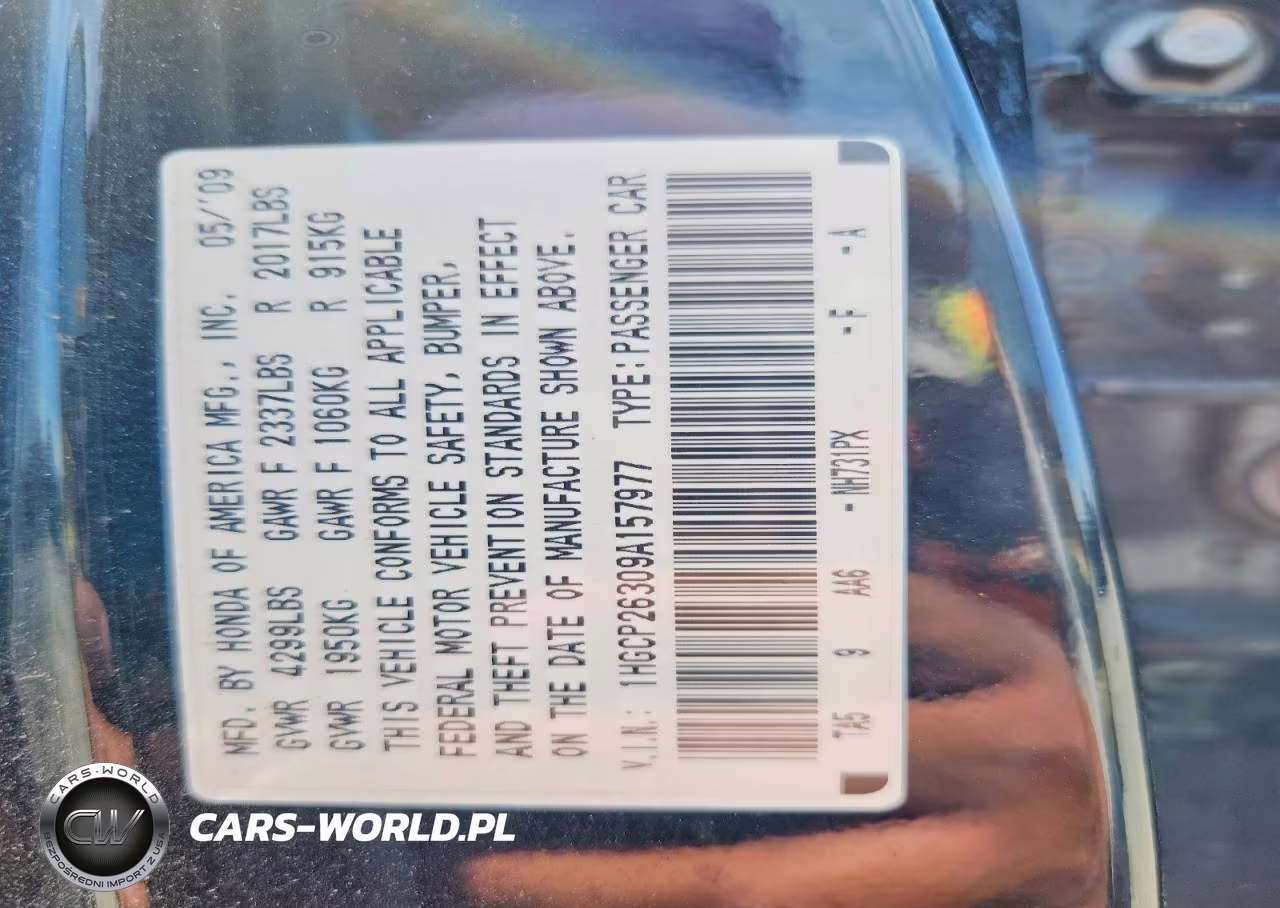 2009 Honda Accord Lx VIN:1HGCP26309A157977 - 12