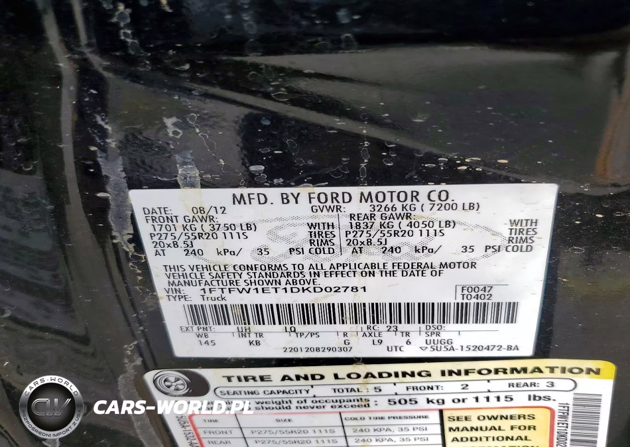 2013 Ford F150 Supercrew VIN:1FTFW1ET1DKD02781 - 12