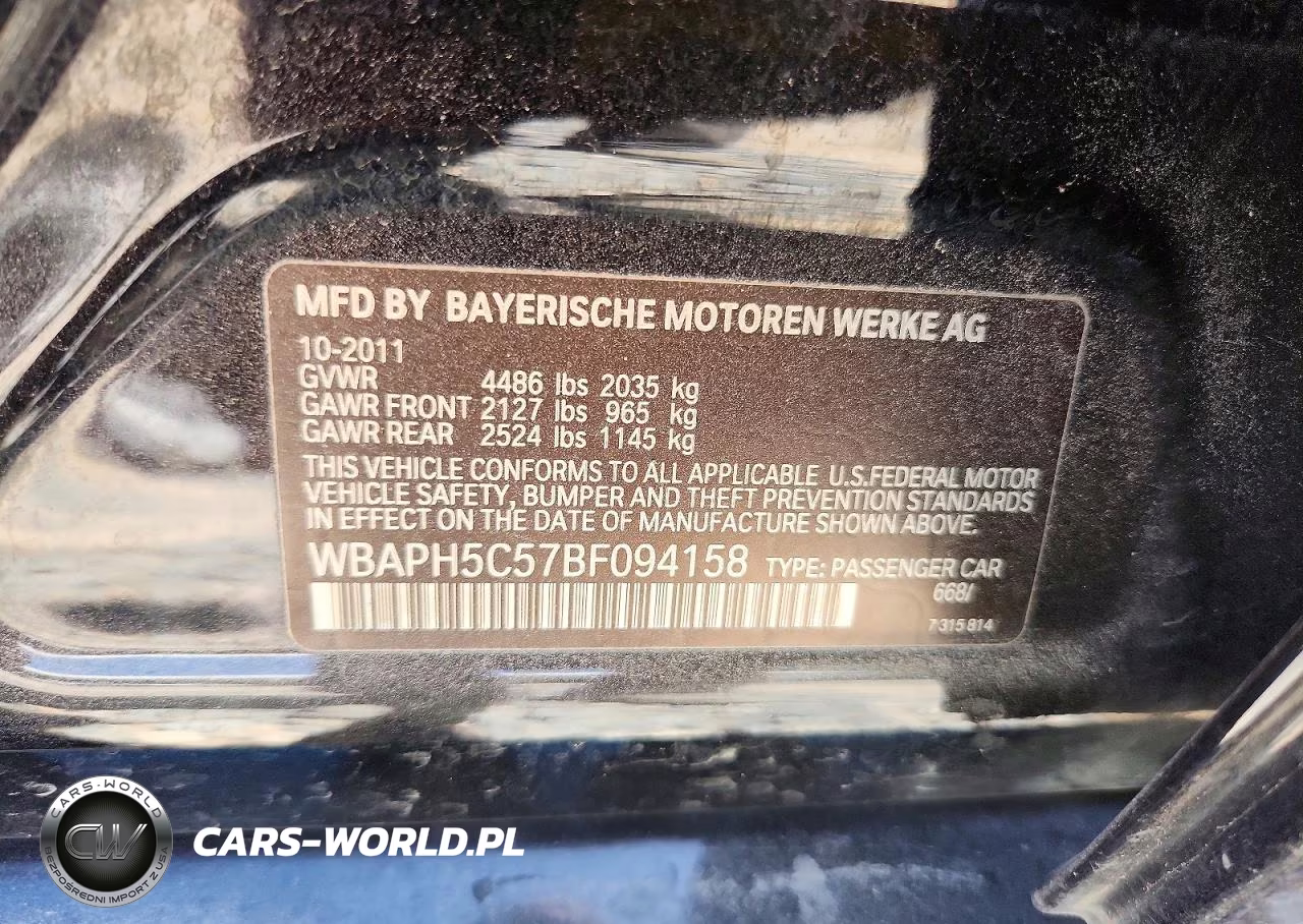 2011 BMW 328 I Sulev VIN:WBAPH5C57BF094158 - 12