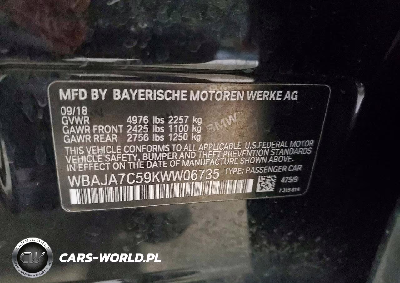 2019 BMW 530 Xi VIN:WBAJA7C59KWW06735 - 12