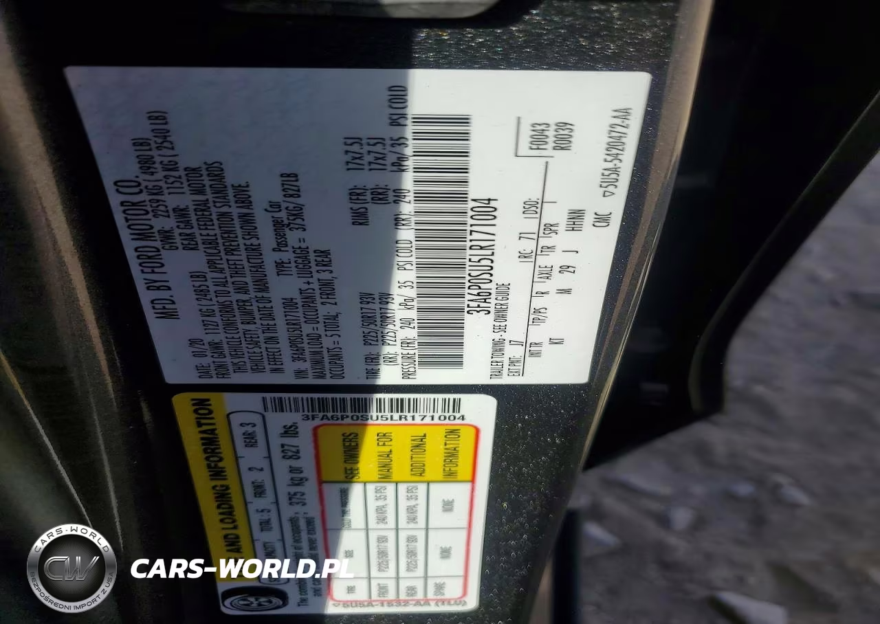 2020 Ford Fusion Titanium VIN:3FA6P0SU5LR171004 - 12