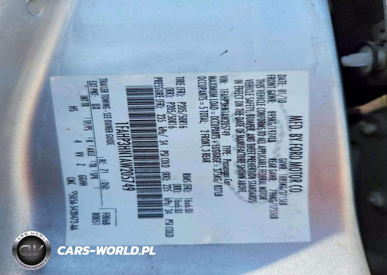 2010 Ford Focus Sel VIN:1FAHP3HN1AW205749 - 12