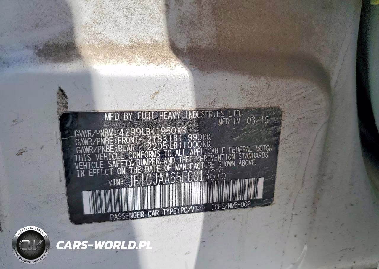 2015 Subaru Impreza VIN:JF1GJAA65FG013675 - 12