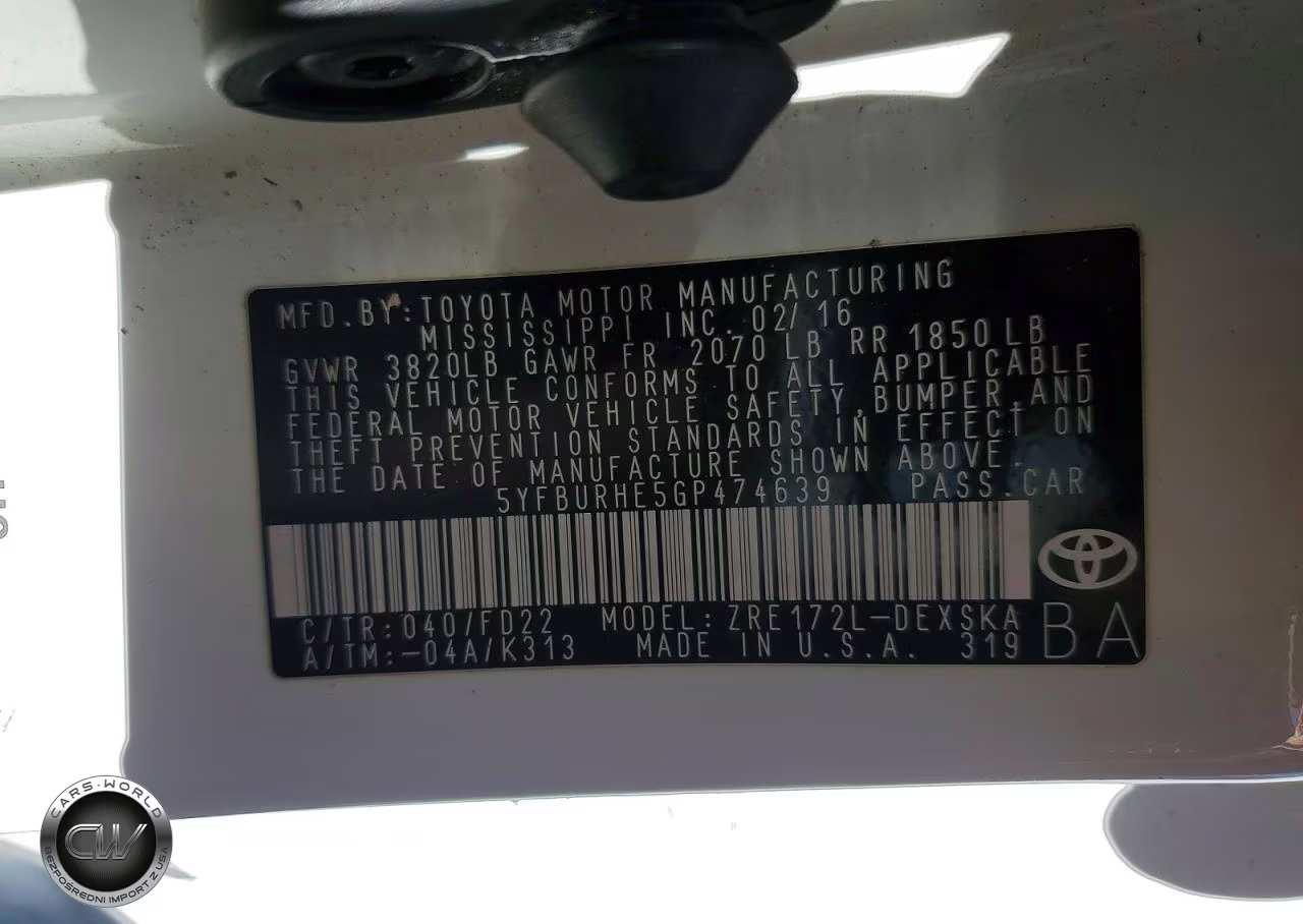 2016 Toyota Corolla S Plus VIN:5YFBURHE5GP474639 - 12
