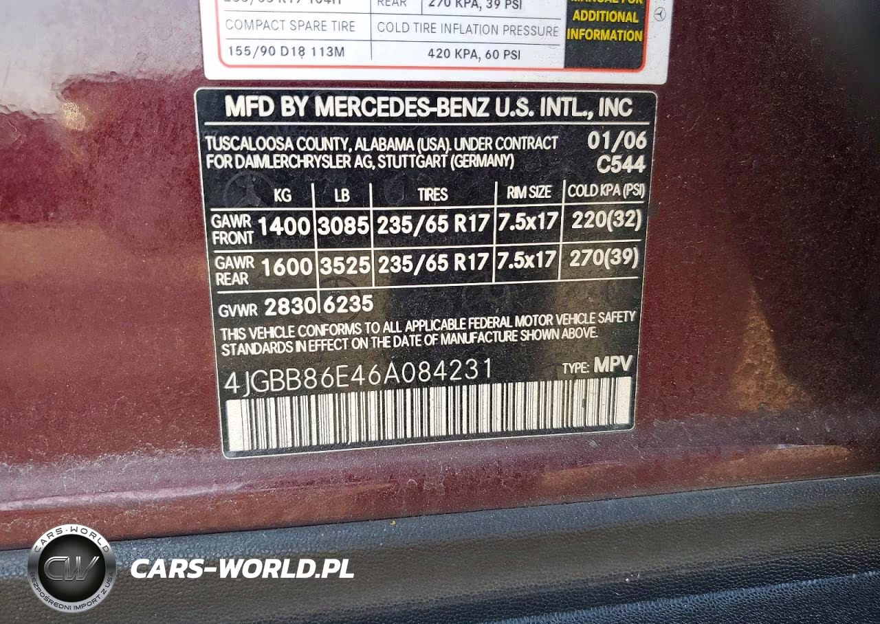 2006 Mercedes-Benz Ml 350 VIN:4JGBB86E46A084231 - 13
