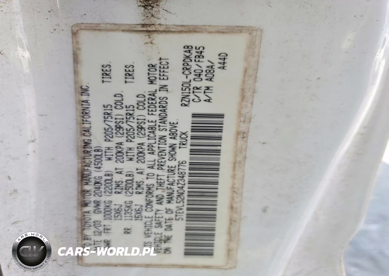 2004 Toyota Tacoma Base VIN:5TEVL52N04Z348776 - 13
